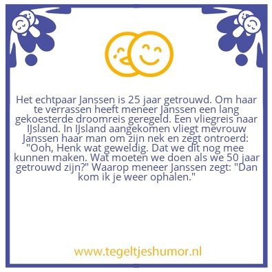 Tegeltje: 25 jaar getrouwd
