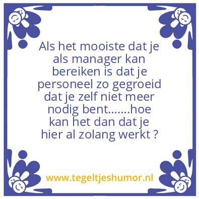 Tegeltje: Manager