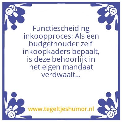 Tegeltje: Functiescheiding