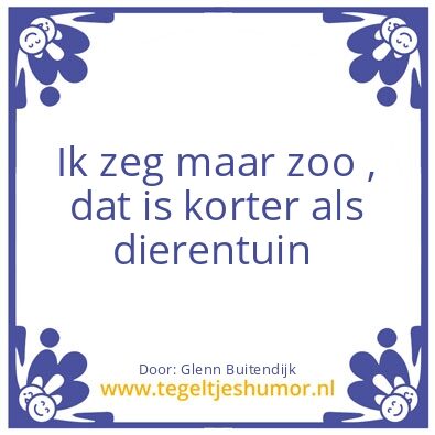 Tegeltje: Dierentuin