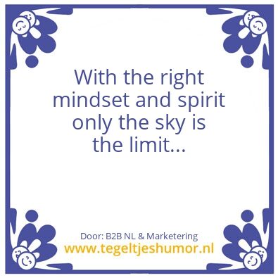 Tegeltje: Sky is the limit