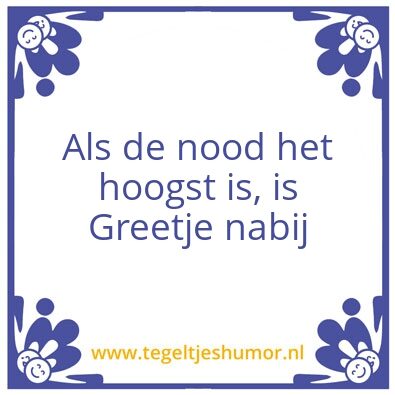Tegeltje: Greetje