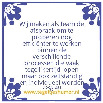 Tegeltje: BAS