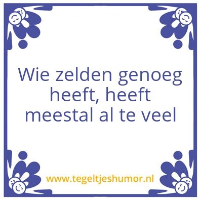 Tegeltje: Genoeg