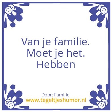 Tegeltje: Familie