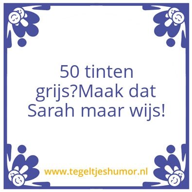 Tegeltje: Sarah