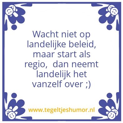 Tegeltje: niet wachten maar starten