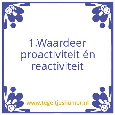 Tegeltje: wendbare organisatie
