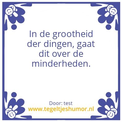 Tegeltje: test