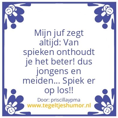 Tegeltje: Mijn juf…