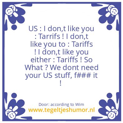 Tegeltje: USA First ?