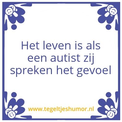 Tegeltje: Het leven als een autist