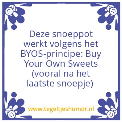 Tegeltje: snoeppot