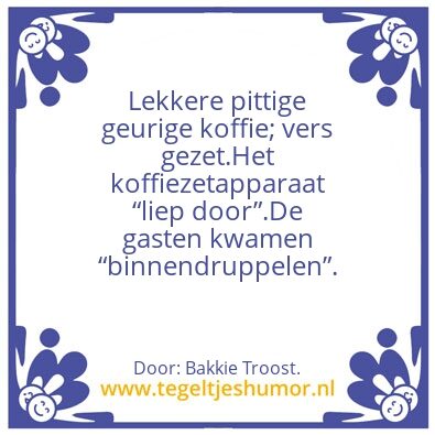 Tegeltje: Koffiezetapparaat.