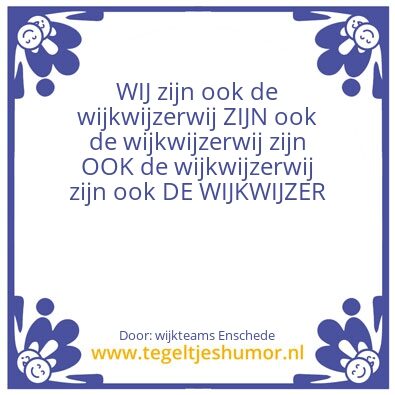 Tegeltje: wijkwizer