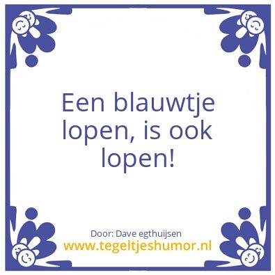 Tegeltje: Blauwtje lopen