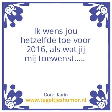 Tegeltje: 2016
