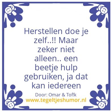 Tegeltje: Herstel