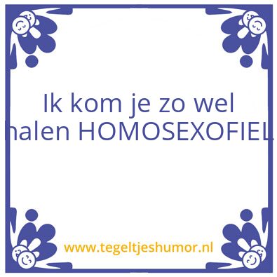 Tegeltje: Homo transport