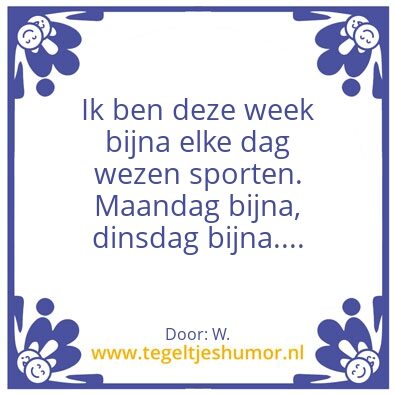Tegeltje: Sporten