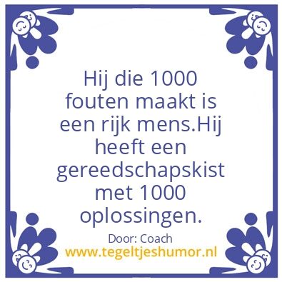Tegeltje: Maak fouten