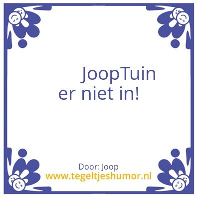 Tegeltje: Joop