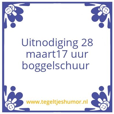Tegeltje: Uitnodiging
