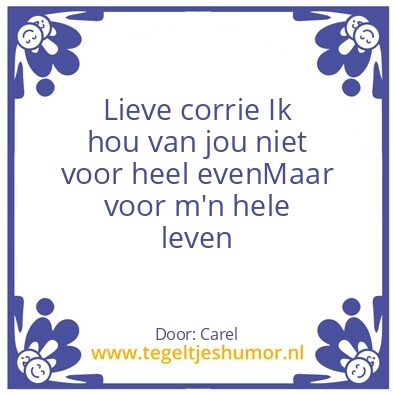 Tegeltje: Lieve corrie