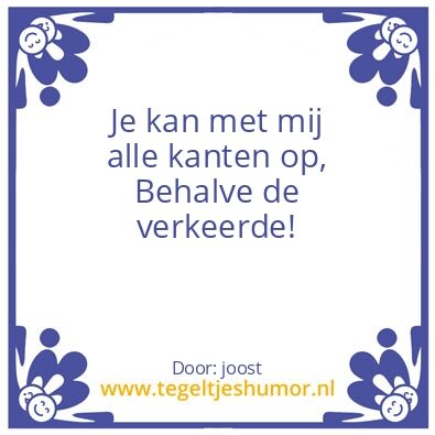 Tegeltje: niet verkeerd