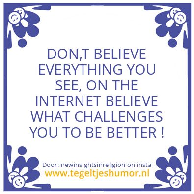 Tegeltje: Being Real.
