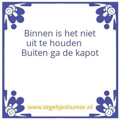 Tegeltje: Warm weer