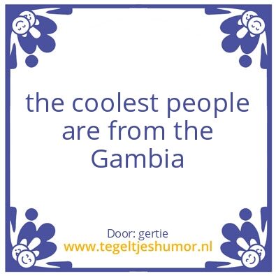Tegeltje: gambia people