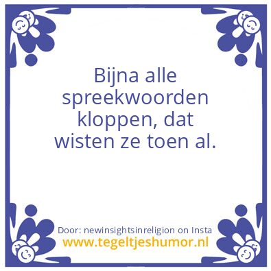 Tegeltje: spreekwoorden
