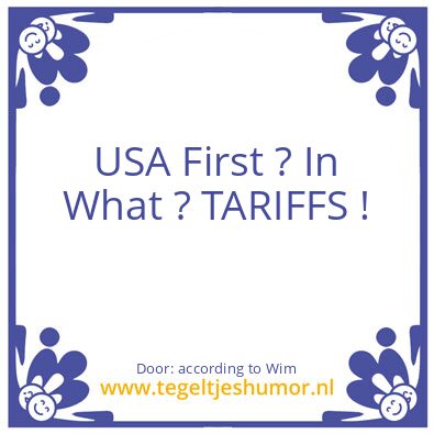 Tegeltje: USA First :