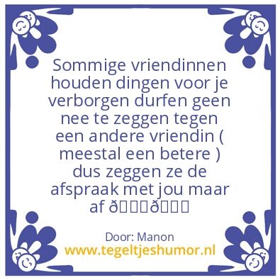 Tegeltje: Nepvriendinnen