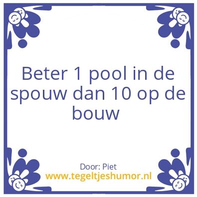 Tegeltje: Pool