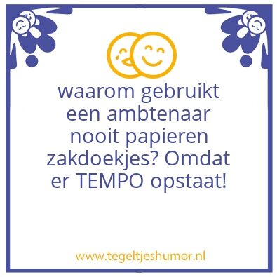 Tegeltje: tempo