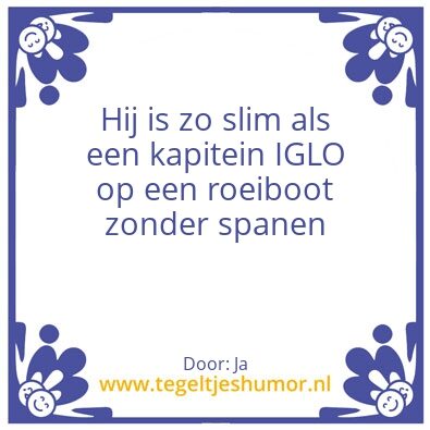 Tegeltje: Ja
