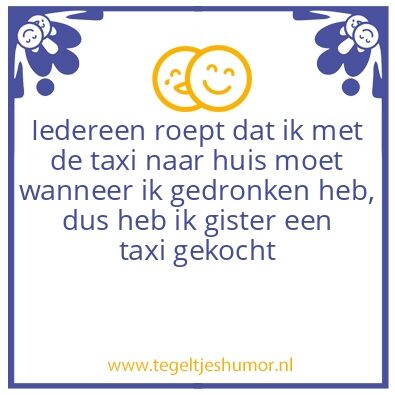 Tegeltje: taxi
