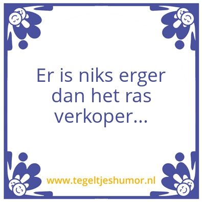 Tegeltje: verkoper