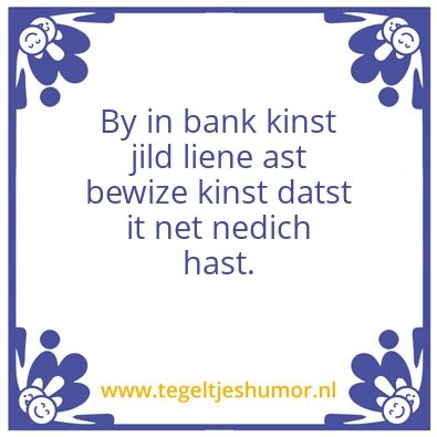 Tegeltje: bank