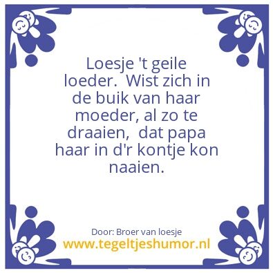 Tegeltje: Stout