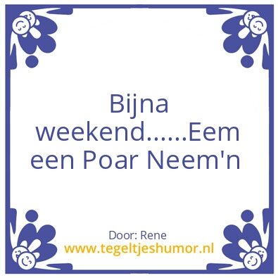 Tegeltje: Poar Neem’n