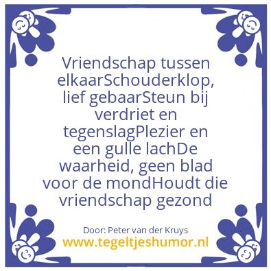 Tegeltje: Vriendschap