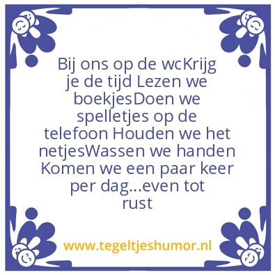 Tegeltje: Pot Pret