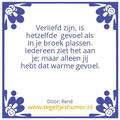 Tegeltje: Verliefd zijn