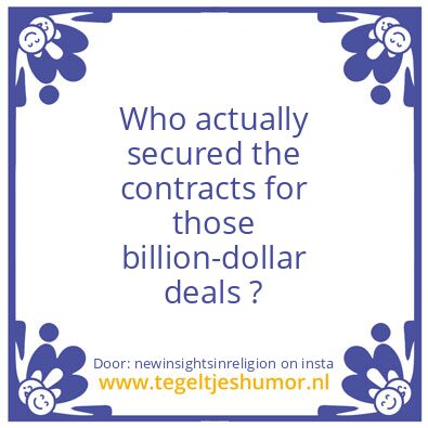 Tegeltje: The billion-dollar deals.