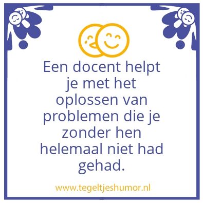 Tegeltje: docent sport college utrecht