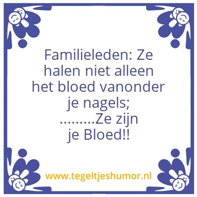 Tegeltje: Familie
