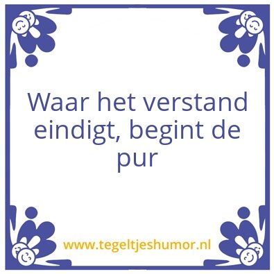 Tegeltje: pur